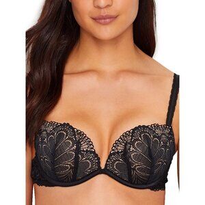 Women's Wonderbra Refined Glamour Full Effect Black Push-up Bra Size 38A USED